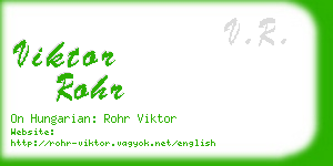 viktor rohr business card